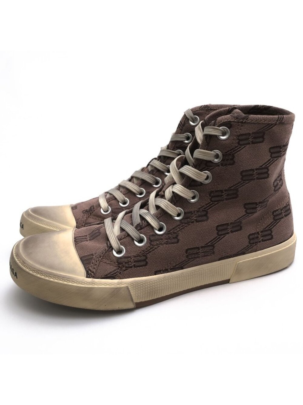 Balenciaga Sneakers High Cut Polyester Brown Paris Sneakers BB Monogram